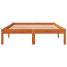 Estructura de cama madera maciza pino marrón cera 140x190 cm 4