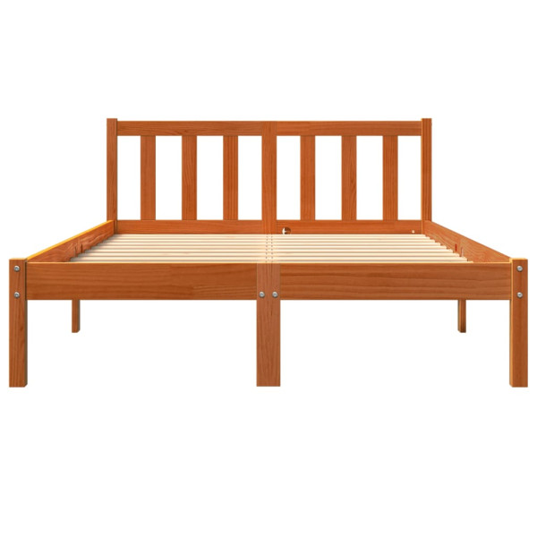 VidaXL Cama sem colchão 140x190 cm pinho maciço castanho-mel M 4