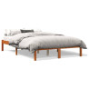 Estructura de cama madera maciza pino marrón cera 120x190 cm 1