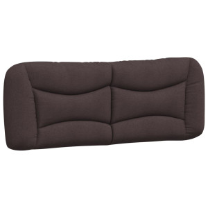 Cabecero de cama acolchado tela marrón oscuro 140 cm H