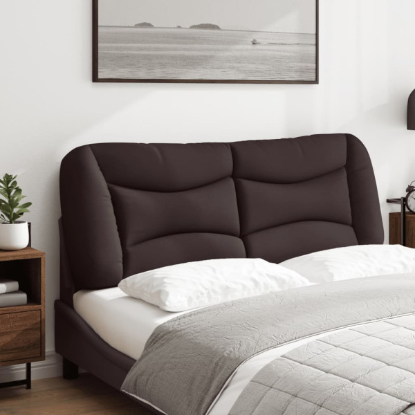 Cabecero de cama acolchado tela marrón oscuro 140 cm M 3