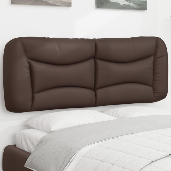 Cabecero de cama acolchado cuero sintético marrón 140 cm D