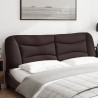 Cabecero de cama acolchado tela marrón oscuro 180 cm 3