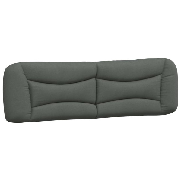 Cabecero de cama acolchado tela gris oscuro 180 cm M 2