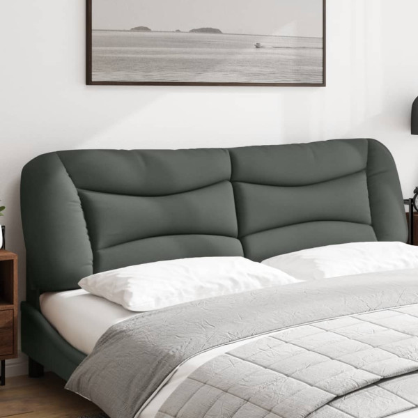 Cabecero de cama acolchado tela gris oscuro 180 cm M 3