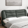 Cabecero de cama acolchado tela gris oscuro 180 cm 3