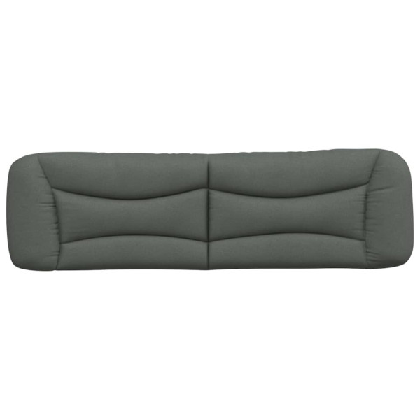 Cabecero de cama acolchado tela gris oscuro 180 cm M 5
