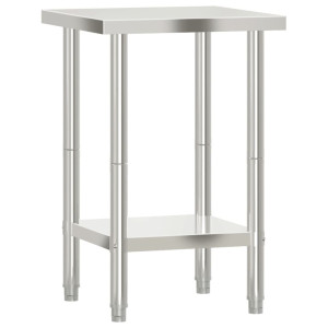 Mesa de trabajo de cocina acero inoxidable 55x55x85 cm H