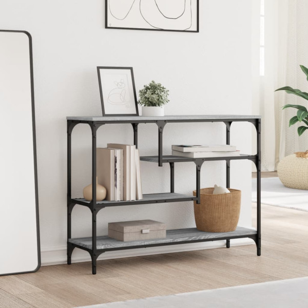 Mesa consola madera de ingeniería gris Sonoma 100x30x75 cm M 3