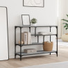 Mesa consola madera de ingeniería gris Sonoma 100x30x75 cm 3