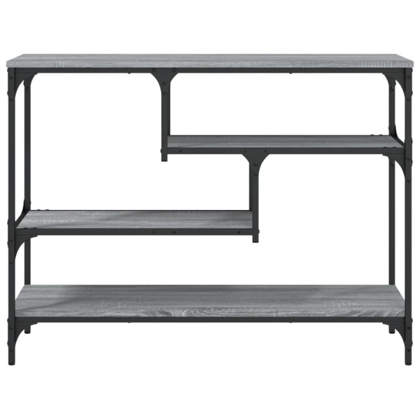 Mesa consola madera de ingeniería gris Sonoma 100x30x75 cm M 5