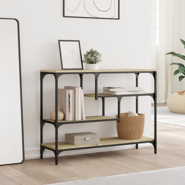 Mesa consola madera de ingeniería roble Sonoma 100x30x75 cm M 3