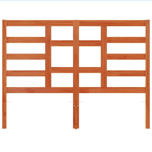 Cabecero de cama madera maciza de pino marrón cera 135 cm M 4