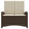 Sillón reclinable de jardín con cojines ratán sintético marrón 3
