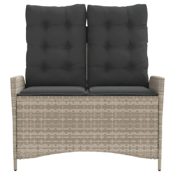 Sillón reclinable de jardín con cojines ratán sintético gris M 3