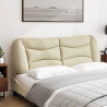 Cabecero de cama acolchado tela crema 160 cm 3