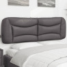 Cabecero de cama acolchado cuero sintético gris 160 cm 1