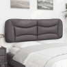 Cabecero de cama acolchado cuero sintético gris 160 cm 4