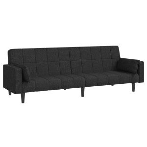 Sofá cama de 2 plazas con dos almohadas tela negro H