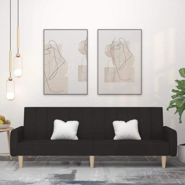 Sofá cama de 2 plazas tela negro D