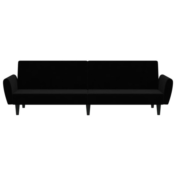 Sofá cama de 2 plazas terciopelo negro M 5