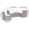 Set de muebles de jardín 5 pzas y cojines ratán sintético negro 3