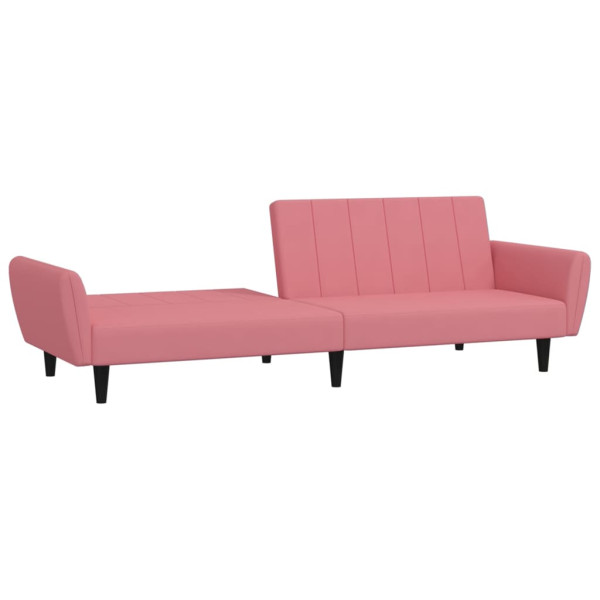 Sofá-cama de 2 lugares veludo rosa M 4