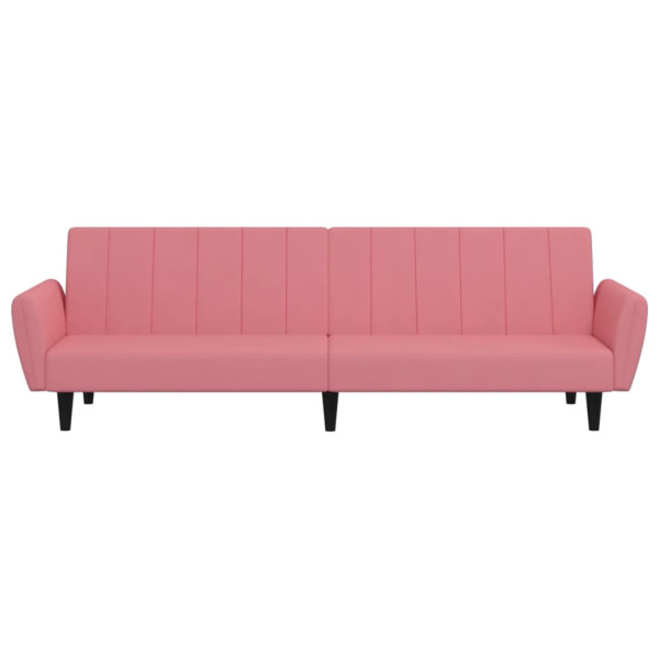 Sofá-cama de 2 lugares veludo rosa M 5