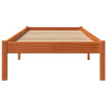 Estructura de cama madera maciza de pino marrón cera 90x200 cm 4