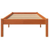 Estructura de cama madera maciza de pino marrón cera 90x190 cm 4
