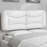 Cabecero de cama acolchado cuero sintético blanco 120 cm 1