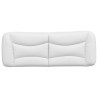 Cabecero de cama acolchado cuero sintético blanco 120 cm 5