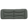 Cabecero de cama acolchado tela gris oscuro 120 cm 5