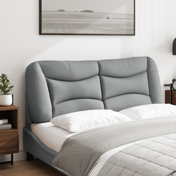 Cabecero de cama acolchado tela gris claro 140 cm M 3