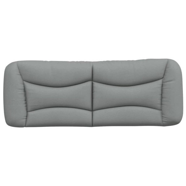 Cabecero de cama acolchado tela gris claro 140 cm M 5