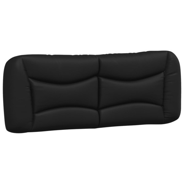 Cabecero de cama acolchado cuero sintético negro 140 cm M 2