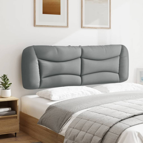 Cabecero de cama acolchado tela gris claro 160 cm M 4