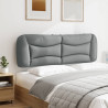 Cabecero de cama acolchado tela gris claro 160 cm 4