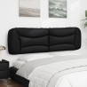 Cabecero de cama acolchado cuero sintético negro 180 cm 4