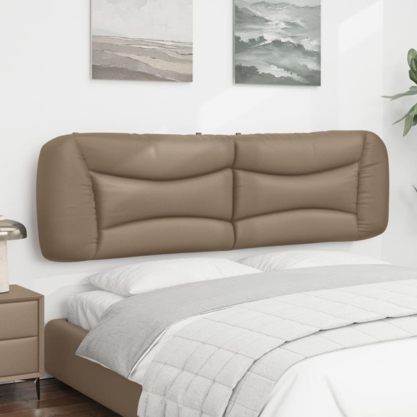 Cabecero de cama acolchado cuero sintético capuchino 180 cm M 4
