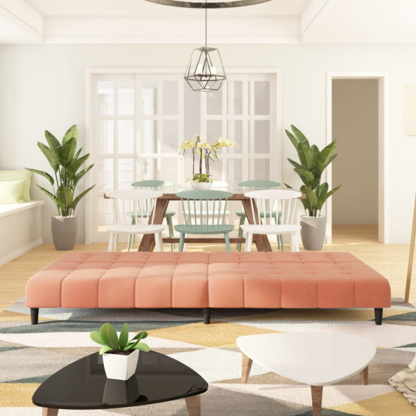 Sofá-cama de 2 lugares veludo rosa M 3