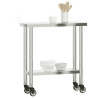 Mesa de trabajo de cocina con ruedas acero inox 82.5x30x85 cm 4