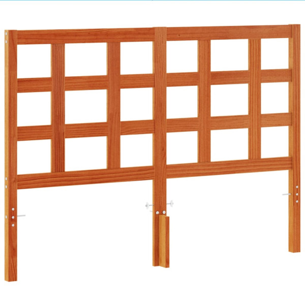 Cabecero de cama madera maciza de pino marrón cera 135 cm M 2