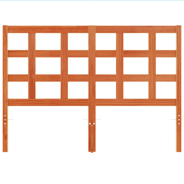 Cabecero de cama madera maciza de pino marrón cera 135 cm M 4