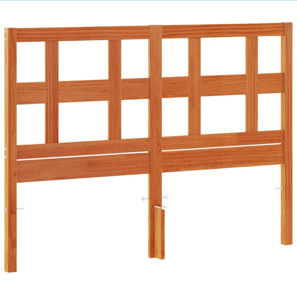 Cabecero de cama madera maciza de pino marrón cera 135 cm M 2