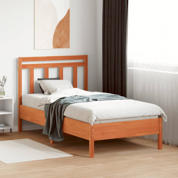 Cabecero de cama madera maciza de pino marrón cera 100 cm M 3