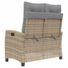 Sillón reclinable de jardín con cojines ratán sintético beige 5