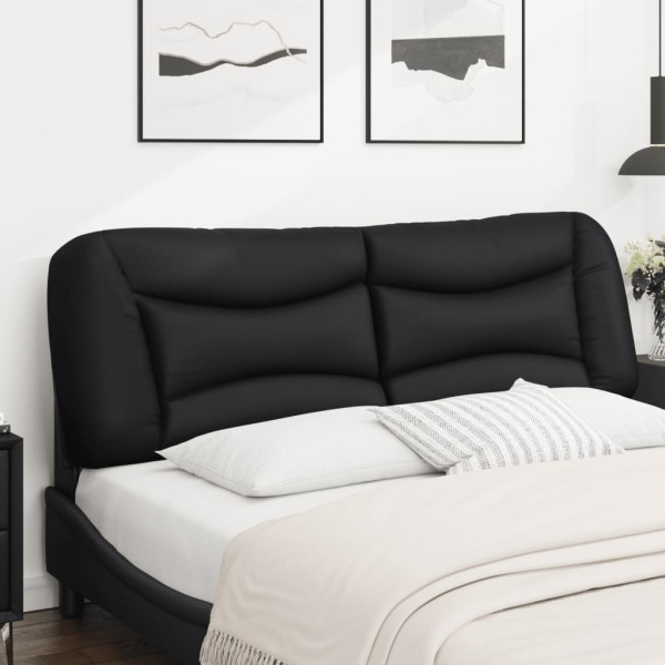 Cabecero de cama acolchado cuero sintético negro 160 cm M 3
