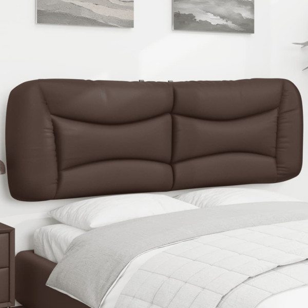 Cabecero de cama acolchado cuero sintético marrón 160 cm D