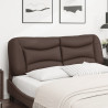 Cabecero de cama acolchado cuero sintético marrón 160 cm 3